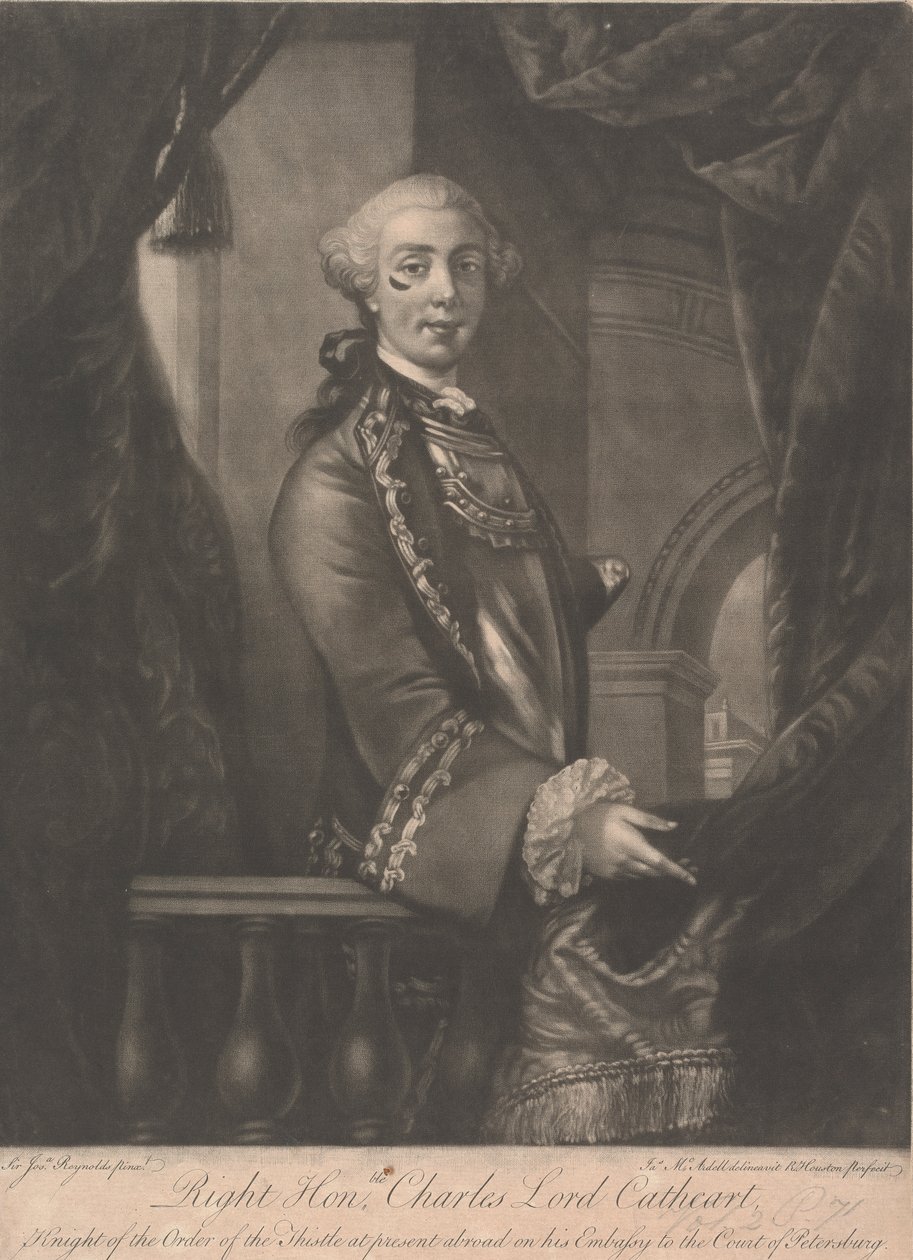 Tenente Generale Charles Schaw Cathart, 9º Conte Cathcart da James McArdell