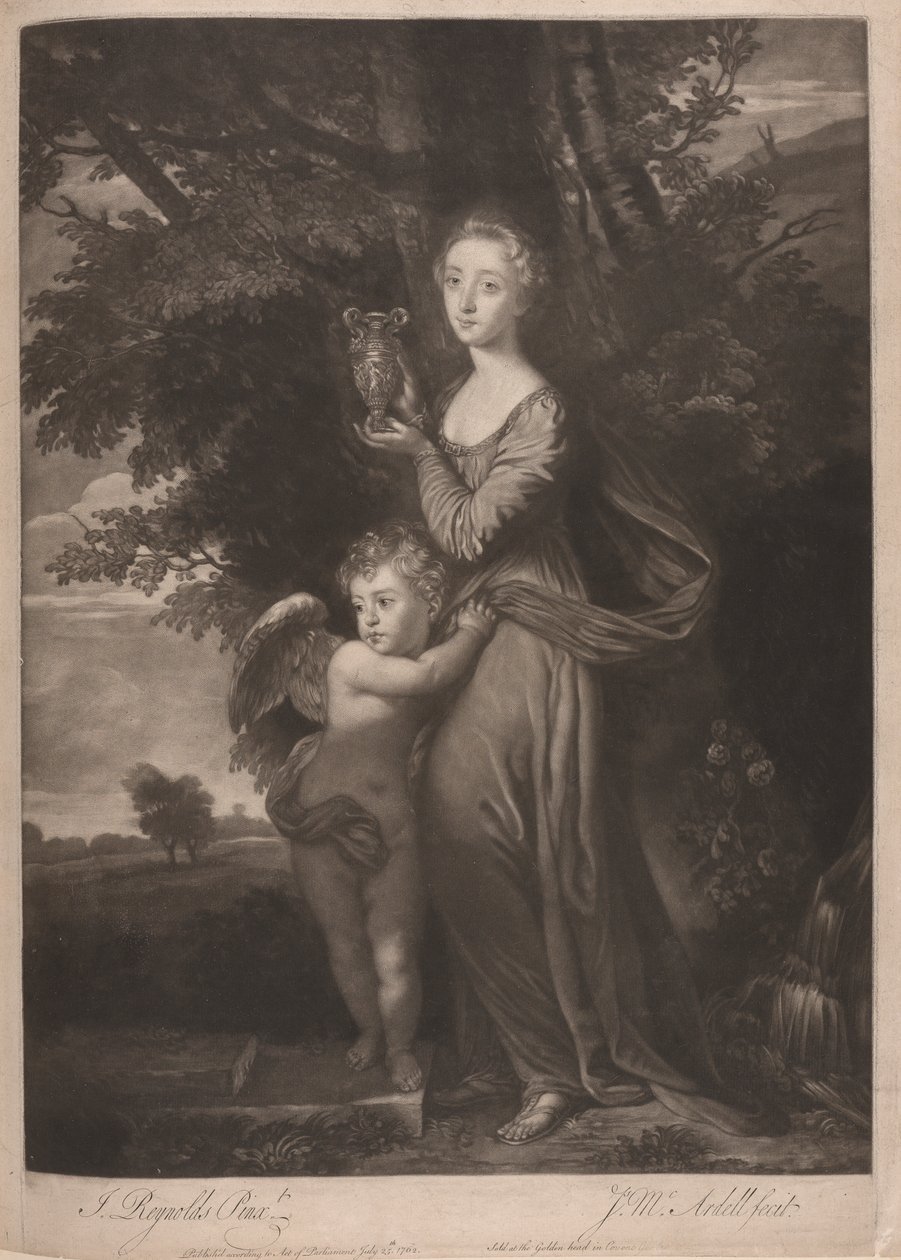 Miss Gravile (Frances Anne Greville e suo fratello come "Ebe e Cupido") da James McArdell