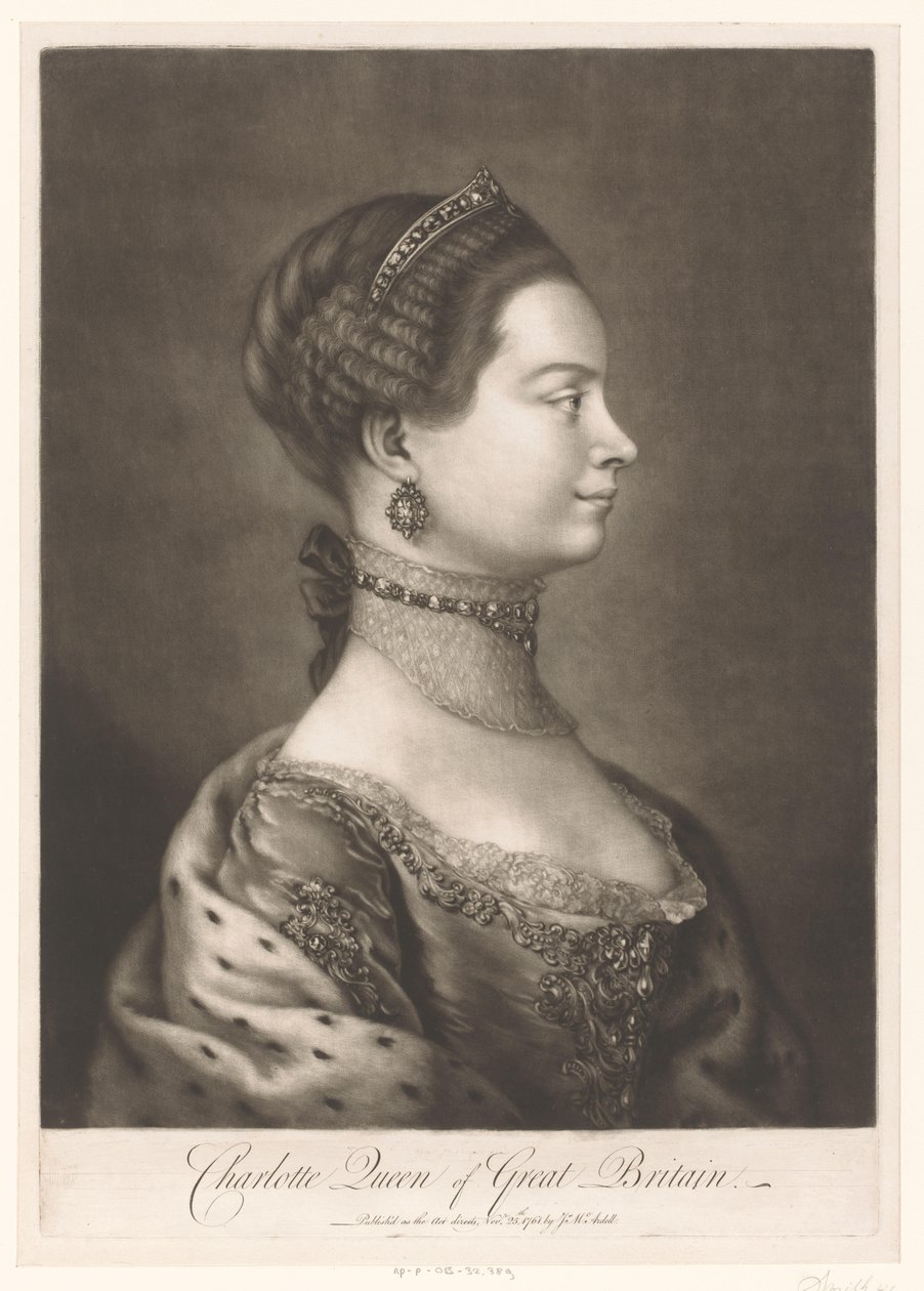 Ritratto di Charlotte di Mecklenburg da James McArdell