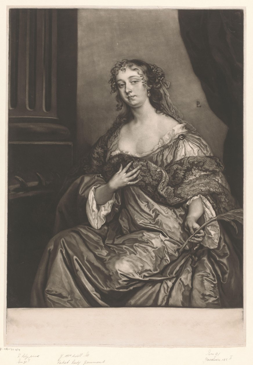 Ritratto di Elizabeth Hamilton come santa Caterina da James McArdell
