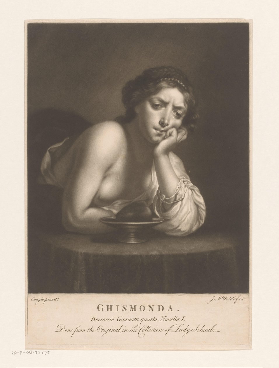 Sigismunda con il cuore di Guiscardo da James McArdell