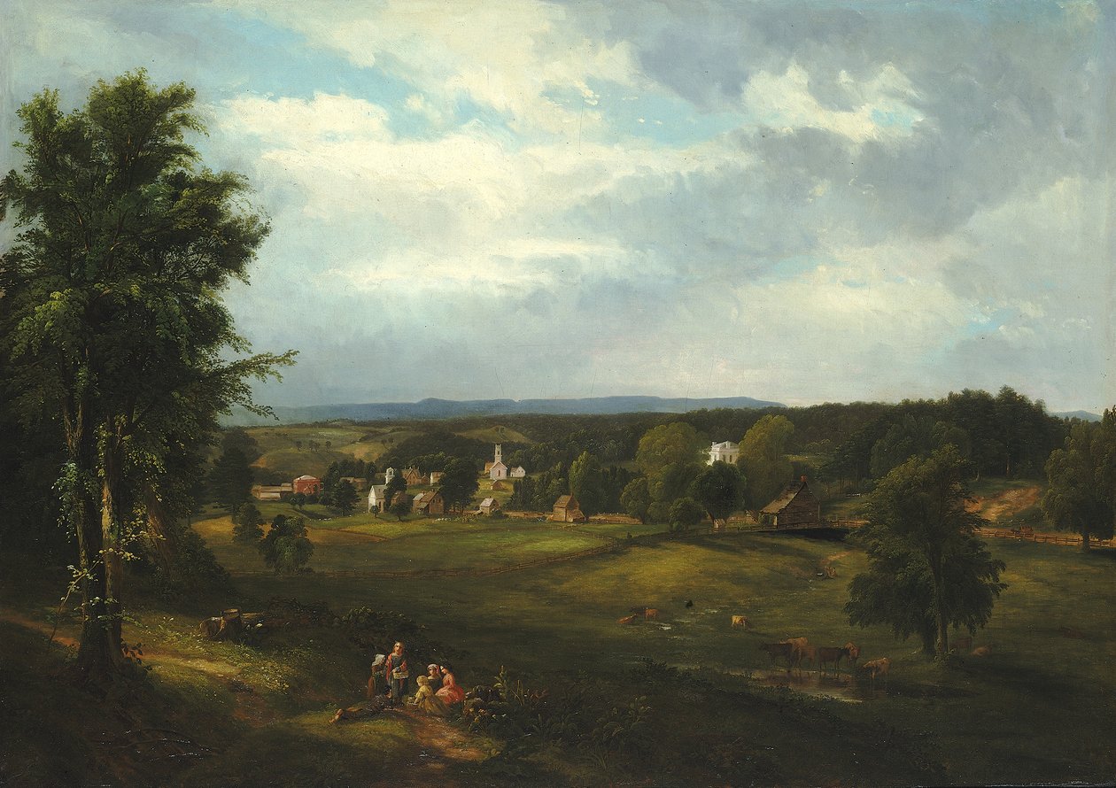 Scena di Villaggio vicino Albany, New York, 1850 da James McDougal Hart