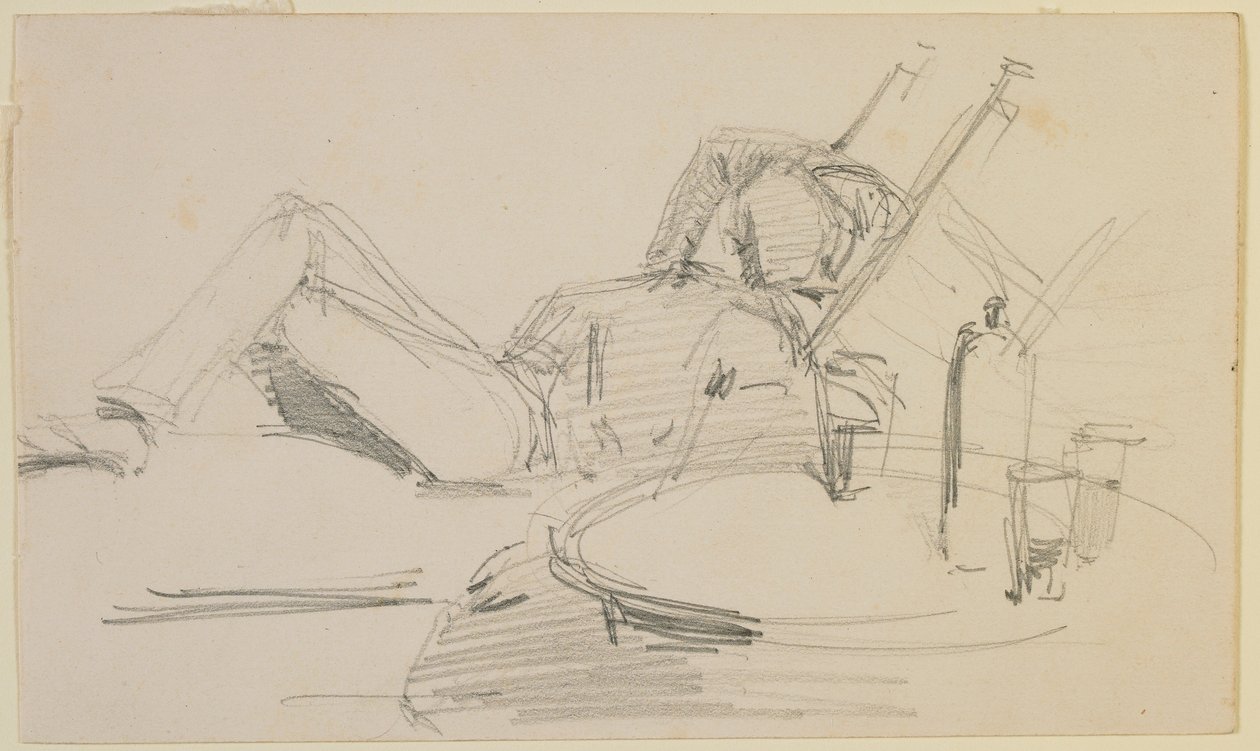 Un uomo sdraiato su un letto da James Abbott McNeill Whistler