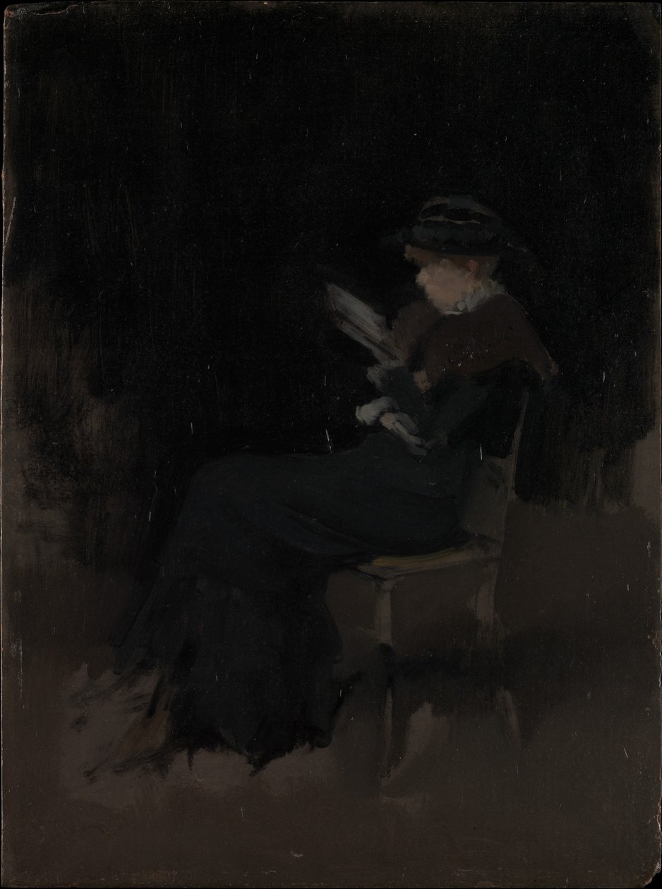 Composizione in nero: Ragazza che legge da James McNeill Whistler