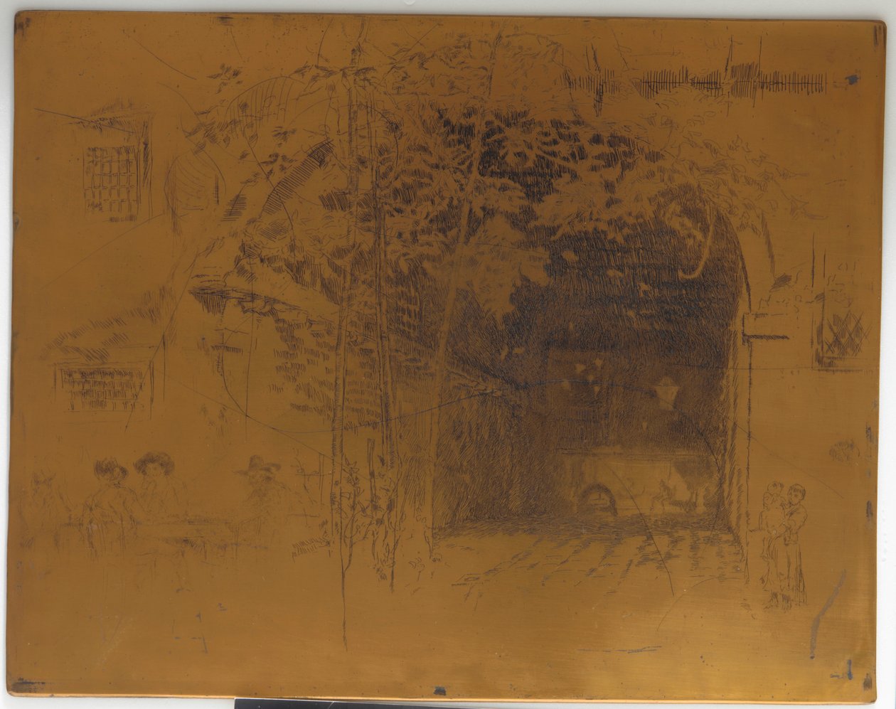 Lastra di stampa annullata per <em>The Traghetto, No. 2</em> da James Abbott McNeill Whistler