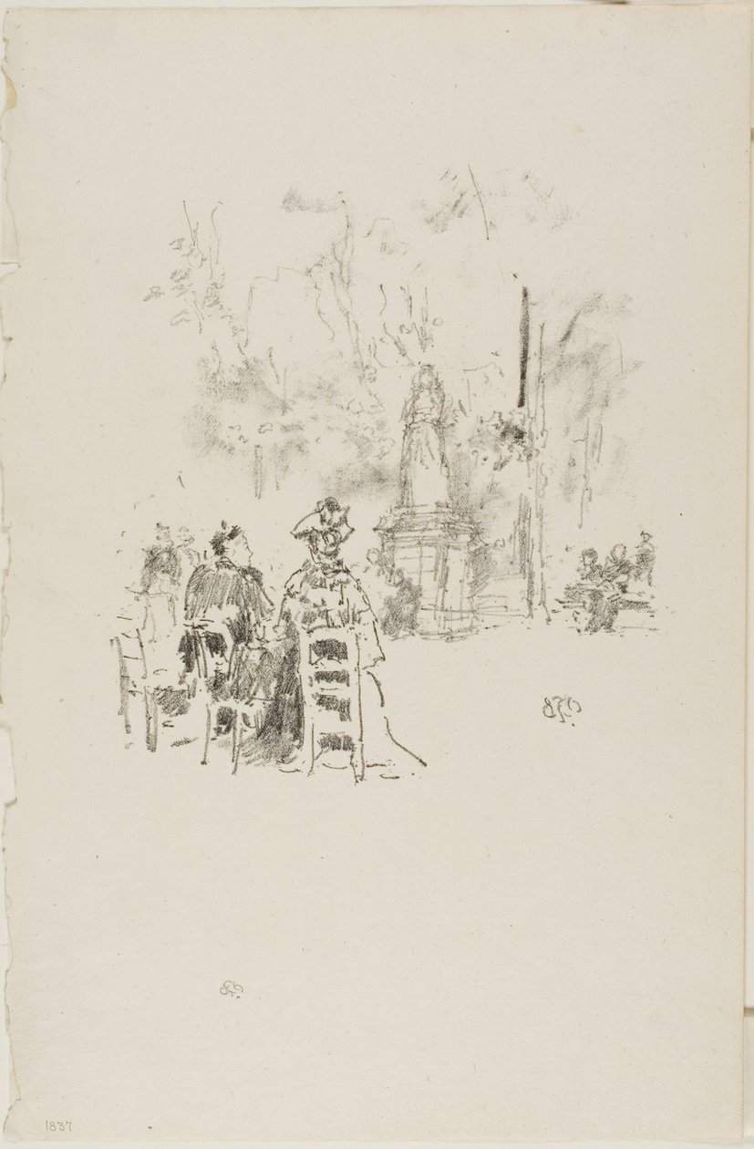 Conversazione sotto la statua, Giardini del Lussemburgo da James Abbott McNeill Whistler