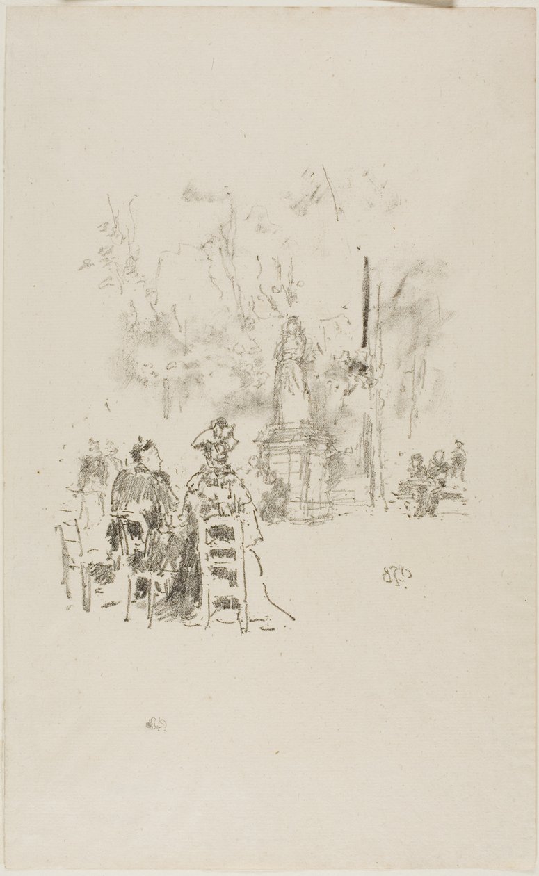 Conversazione sotto la statua, Giardini del Lussemburgo da James Abbott McNeill Whistler