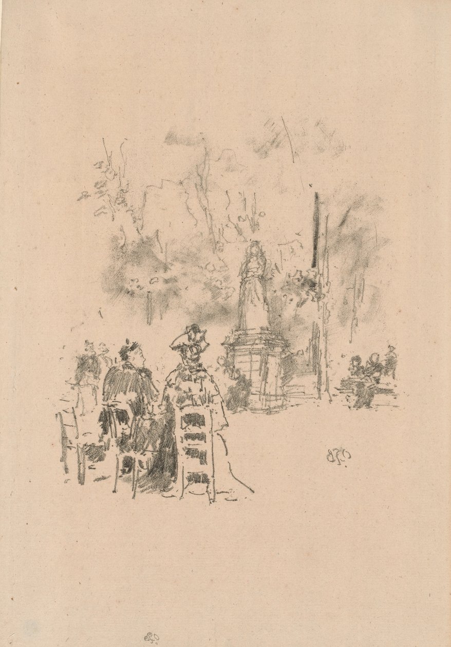 Conversazione sotto la statua, Giardini del Lussemburgo da James Abbott McNeill Whistler