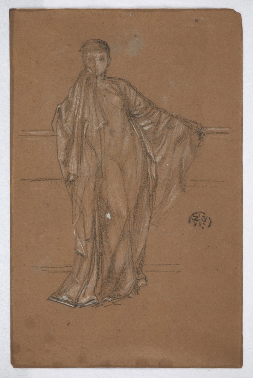 Figura drappeggiata a una ringhiera da James Abbott McNeill Whistler