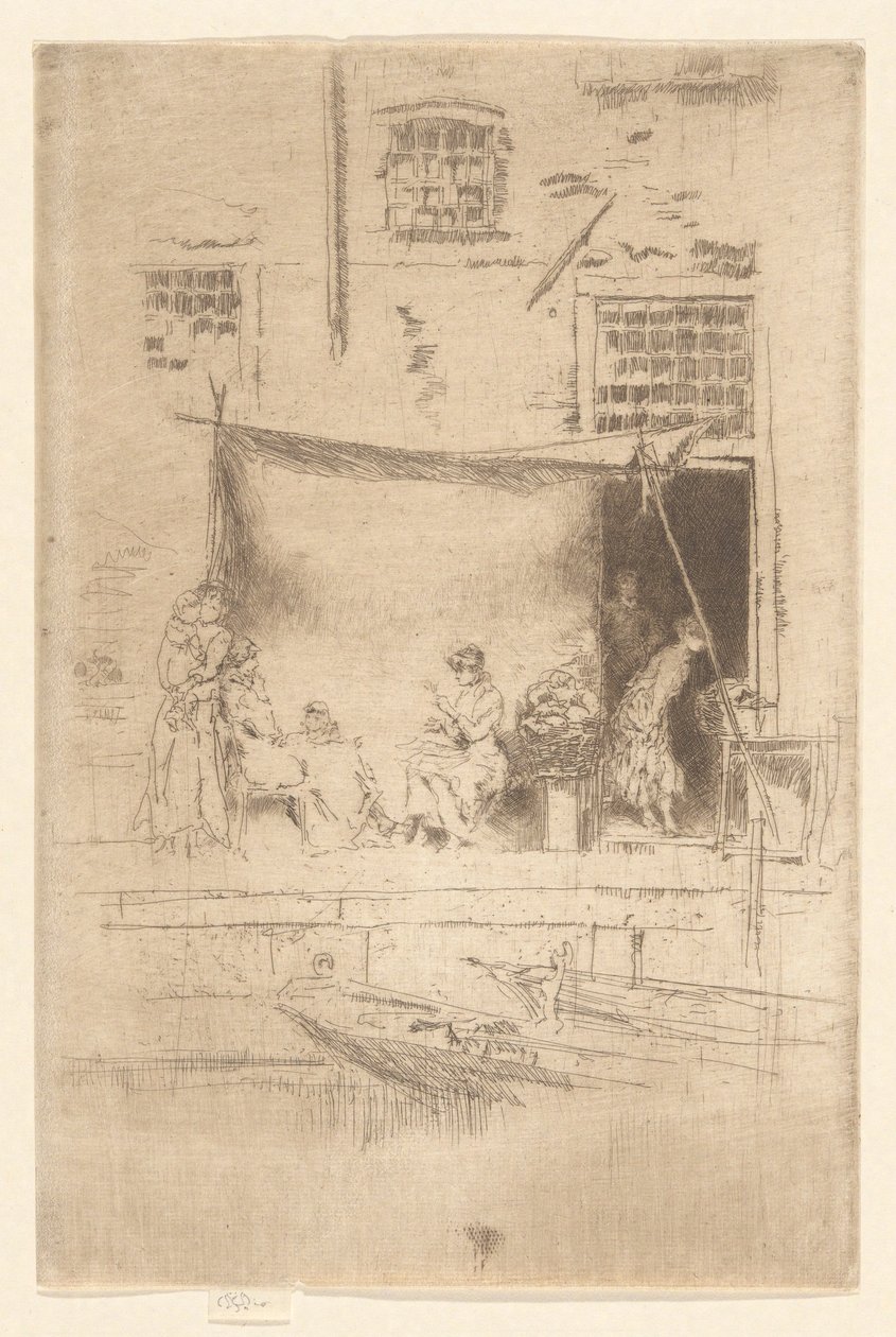 Bancarella di frutta, dal Secondo Set di Venezia (Un set di ventisei incisioni) da James Abbott McNeill Whistler