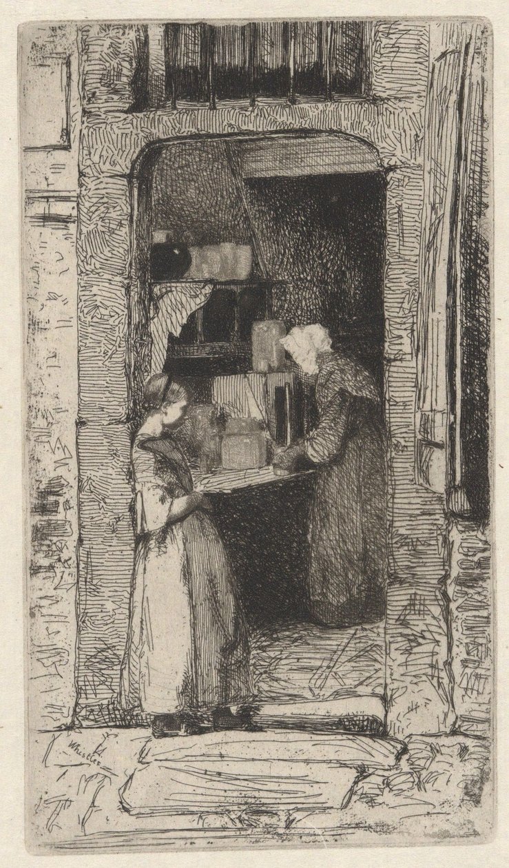 La venditrice di senape (The Mustard Seller), dalla serie francese (Douze Eaux-Fortes d