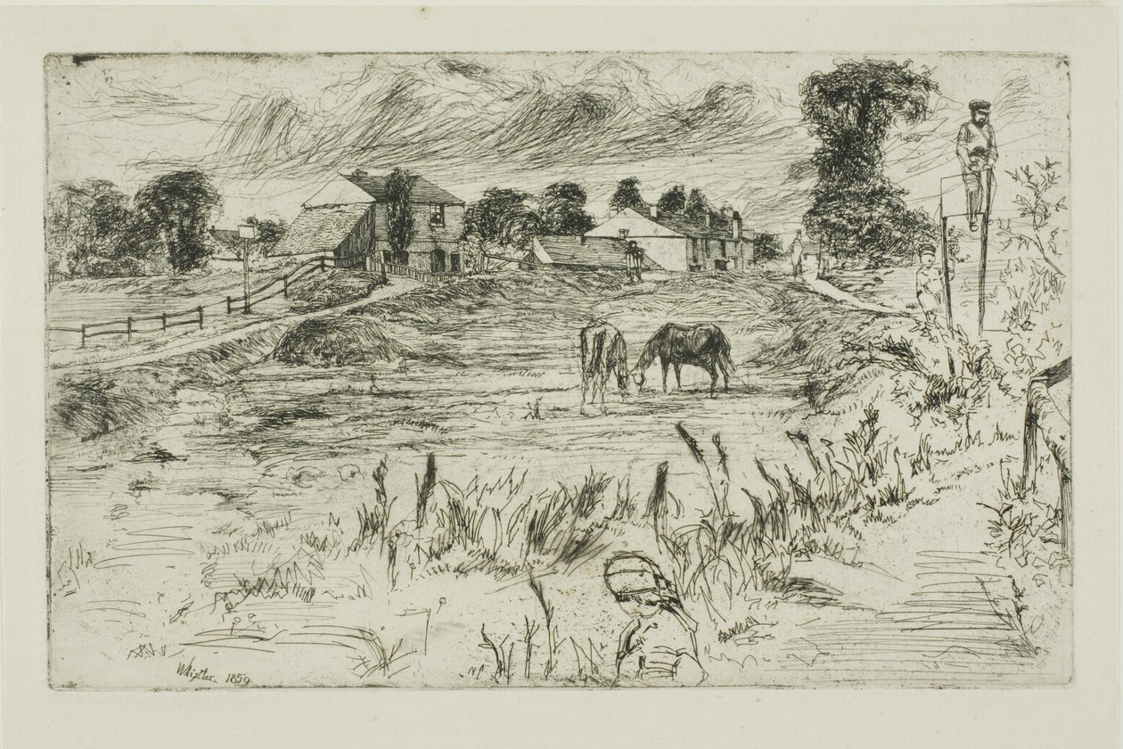 Paesaggio con cavalli da James Abbott McNeill Whistler