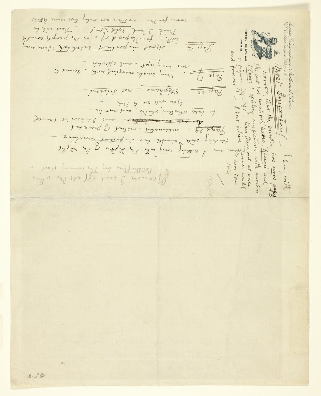 Lettera a William Heinemann con correzioni per Eden contro Whistler: Il baronetto e la farfalla. Un valentino con un verdetto da James Abbott McNeill Whistler