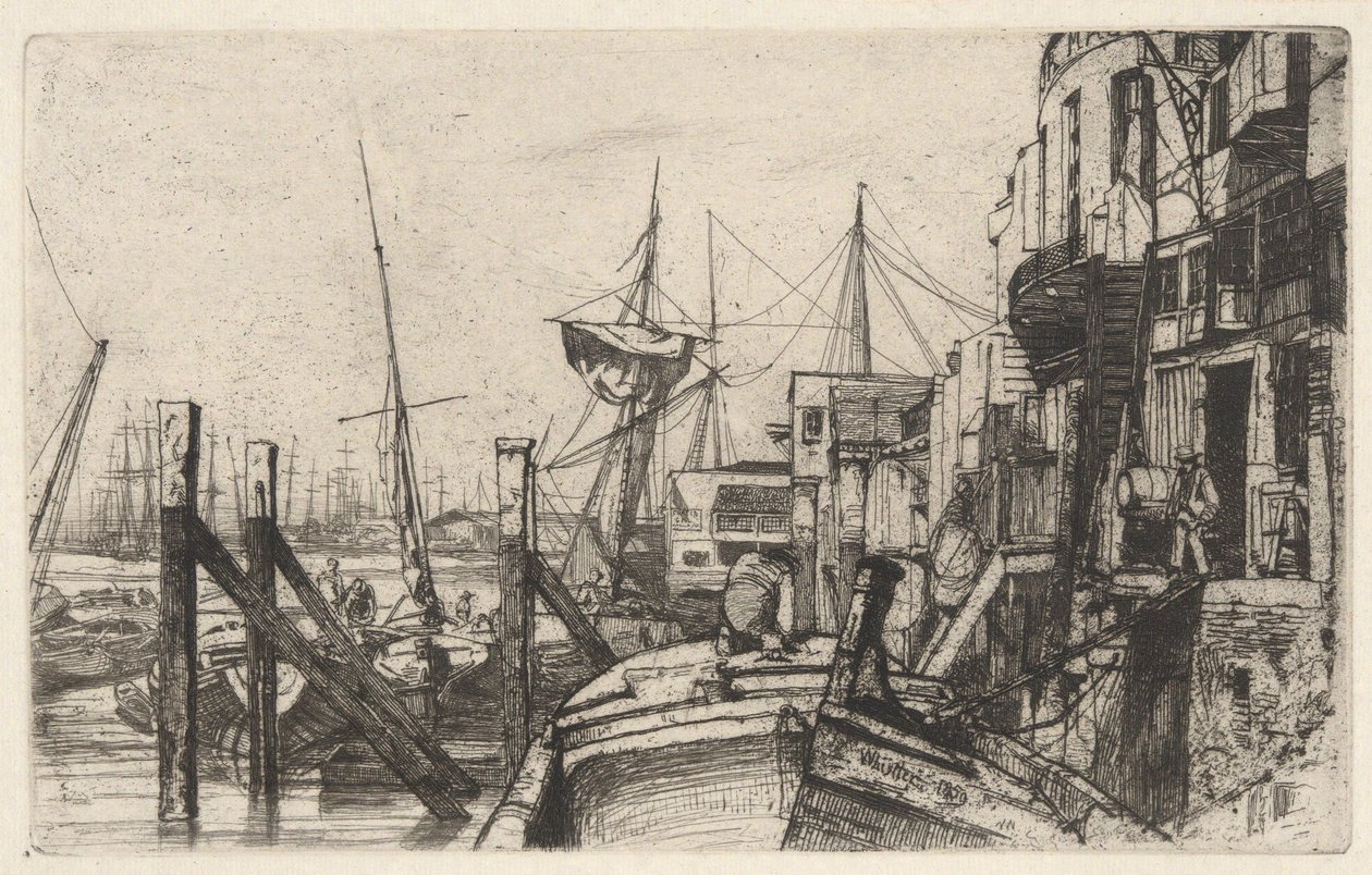 Limehouse, dalla serie “Thames Set” (Una serie di sedici incisioni raffiguranti scene sul Tamigi e altri soggetti) da James McNeill Whistler
