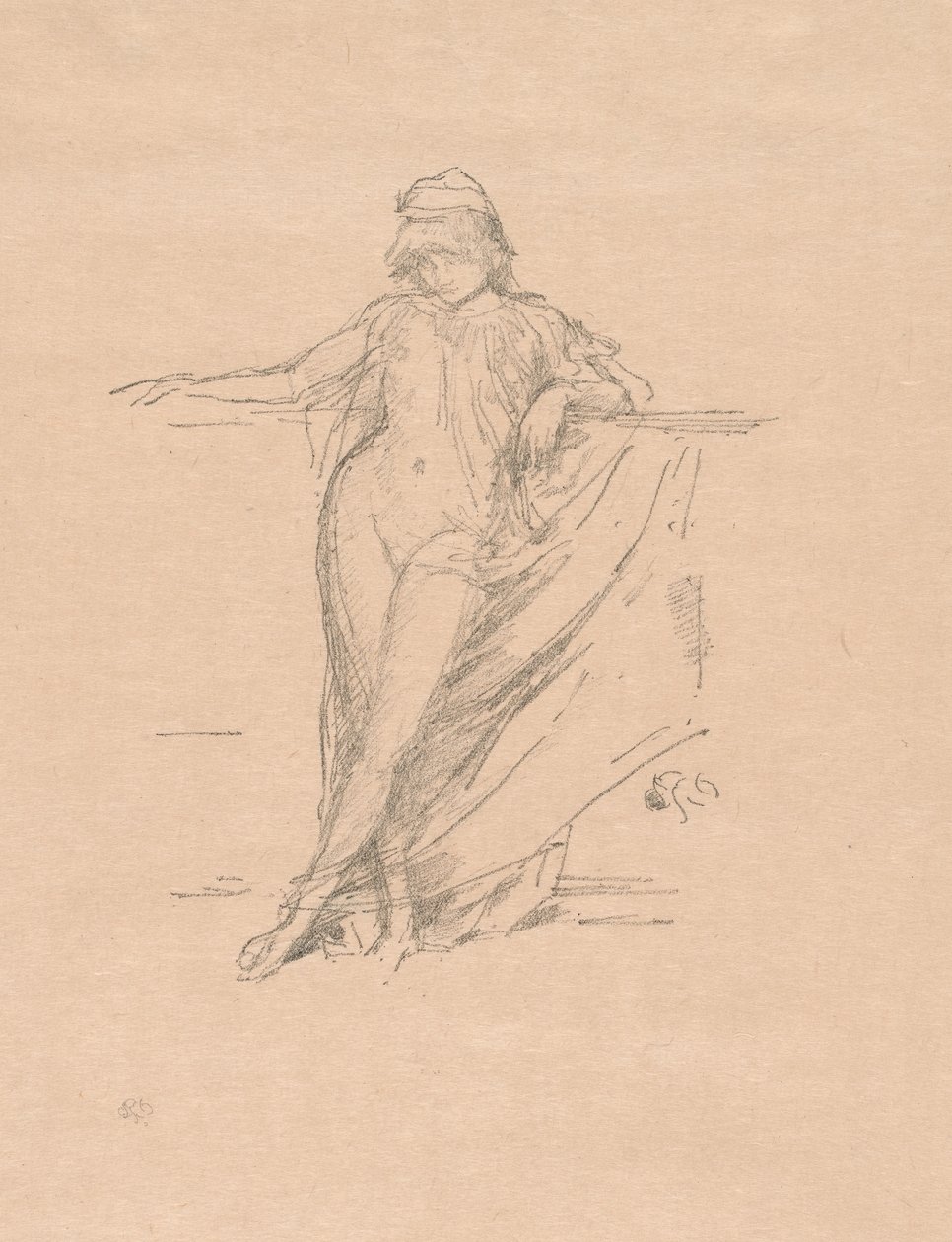 Piccola figura drappeggiata, appoggiata da James Abbott McNeill Whistler