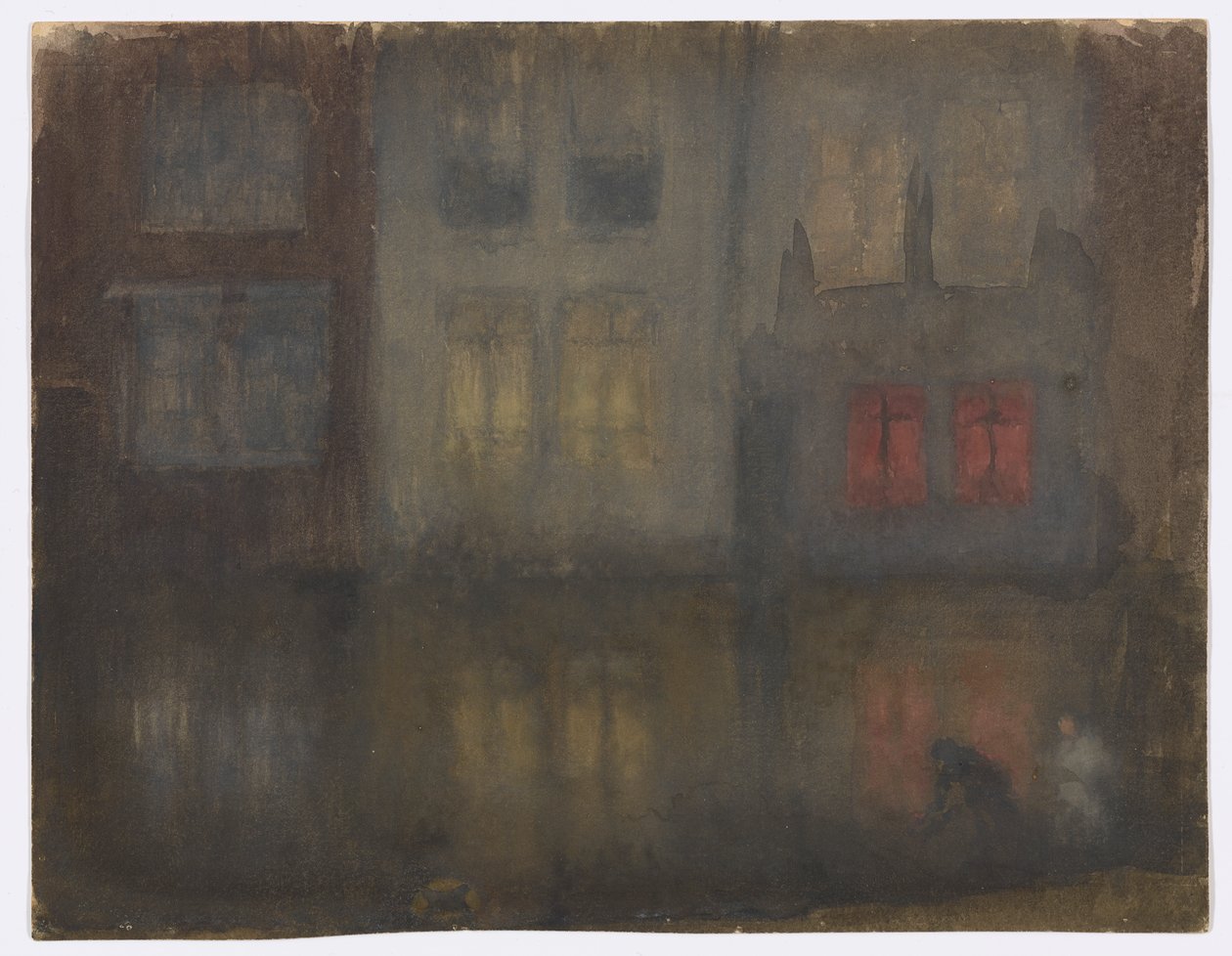 Notturno: Nero e Rosso – Canale posteriore, Olanda da James Abbott McNeill Whistler