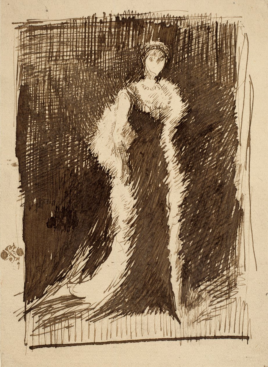 Schizzo dopo "Disposizione in nero: Lady Meux" da James McNeill Whistler