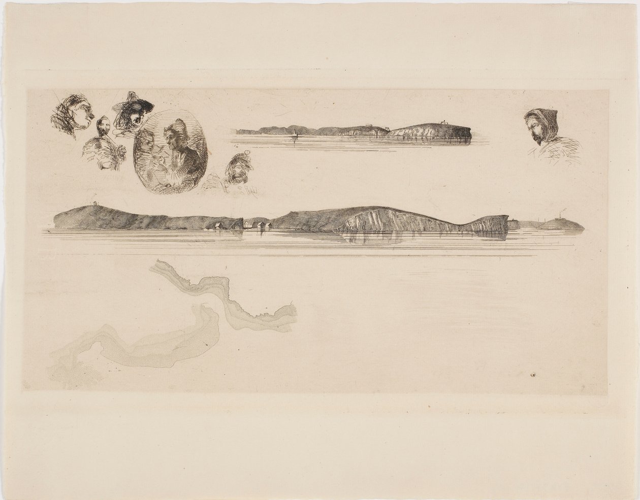 Schizzi sulla lastra del Coast Survey da James Abbott McNeill Whistler