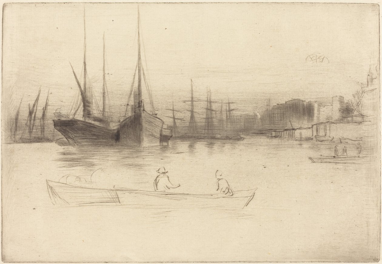 Battelli a vapore al largo della Torre da James McNeill Whistler