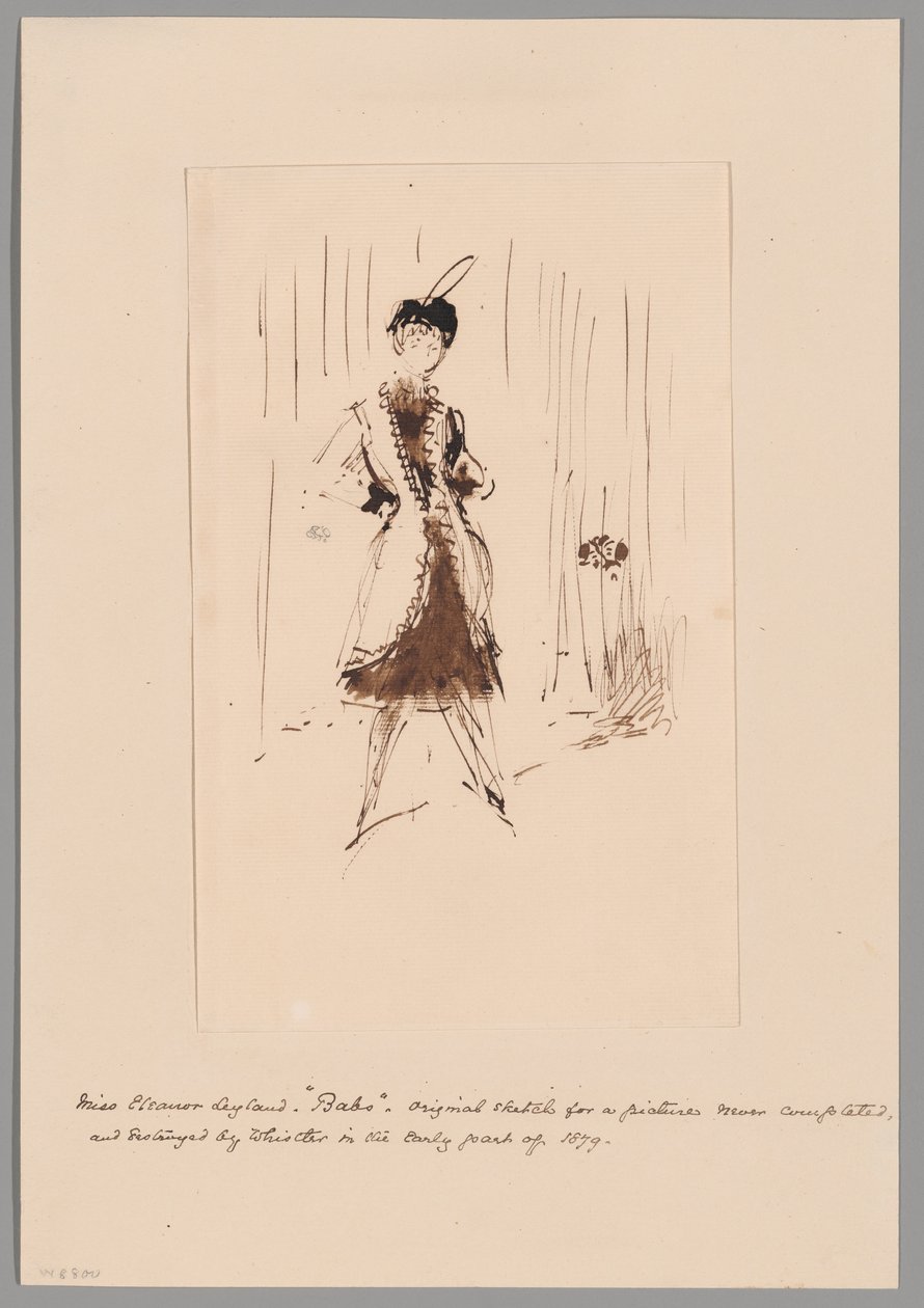 Studio per "La ragazza blu: Ritratto della signorina Elinor Leyland". da James McNeill Whistler