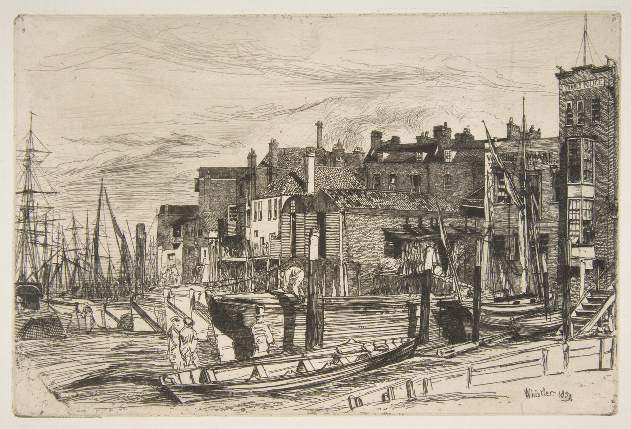 Polizia del Tamigi, Wapping Wharf da James McNeill Whistler
