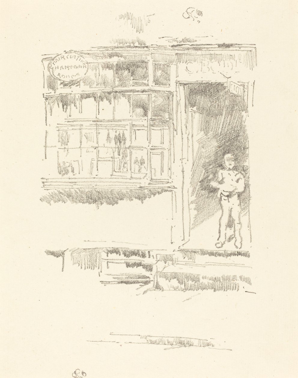 La Bottega del Barbiere nelle Scuderie da James Abbott McNeill Whistler
