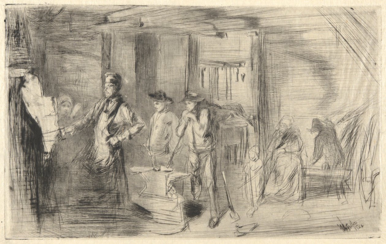 La fucina, dal Thames Set (Una serie di sedici incisioni di scene sul Tamigi e altri soggetti) da James Abbott McNeill Whistler