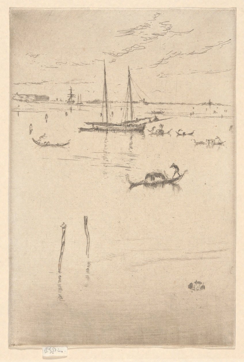La Piccola Laguna, dalla Prima Serie di Venezia (Venezia, Una Serie di Dodici Incisioni) da James Abbott McNeill Whistler