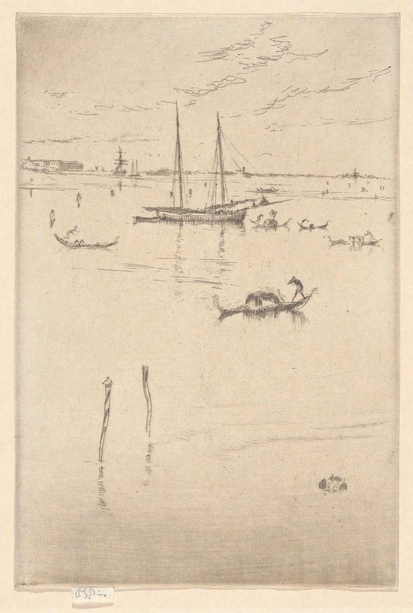 La piccola laguna, dalla prima serie dedicata a Venezia (Venezia, una serie di dodici incisioni) da James McNeill Whistler