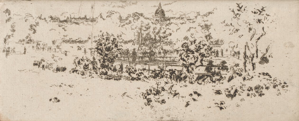 Il Pantheon dalla Terrazza, Giardini del Lussemburgo da James Abbott McNeill Whistler