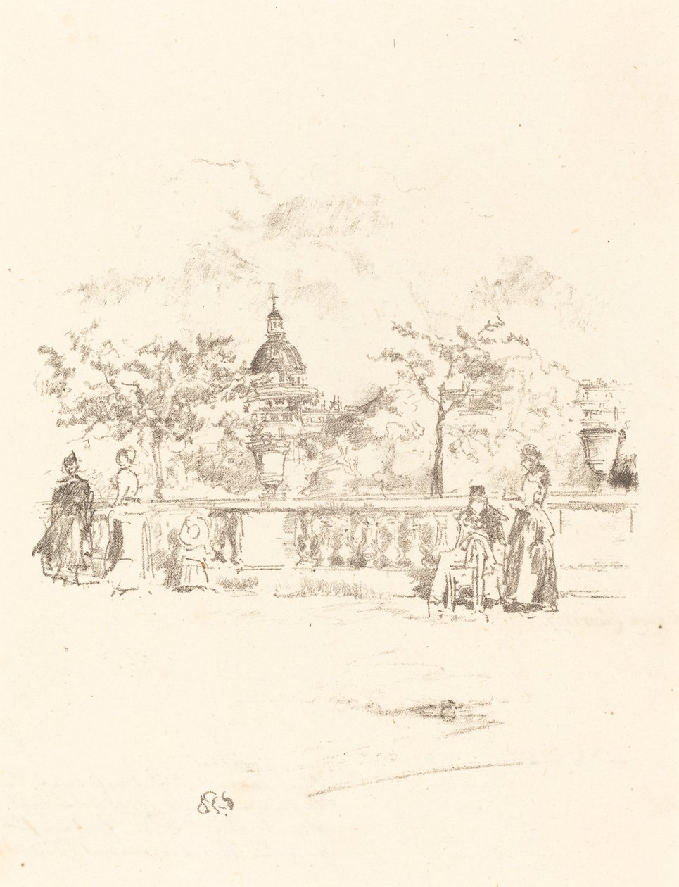 Il Pantheon, dalla terrazza dei Giardini del Lussemburgo da James Abbott McNeill Whistler