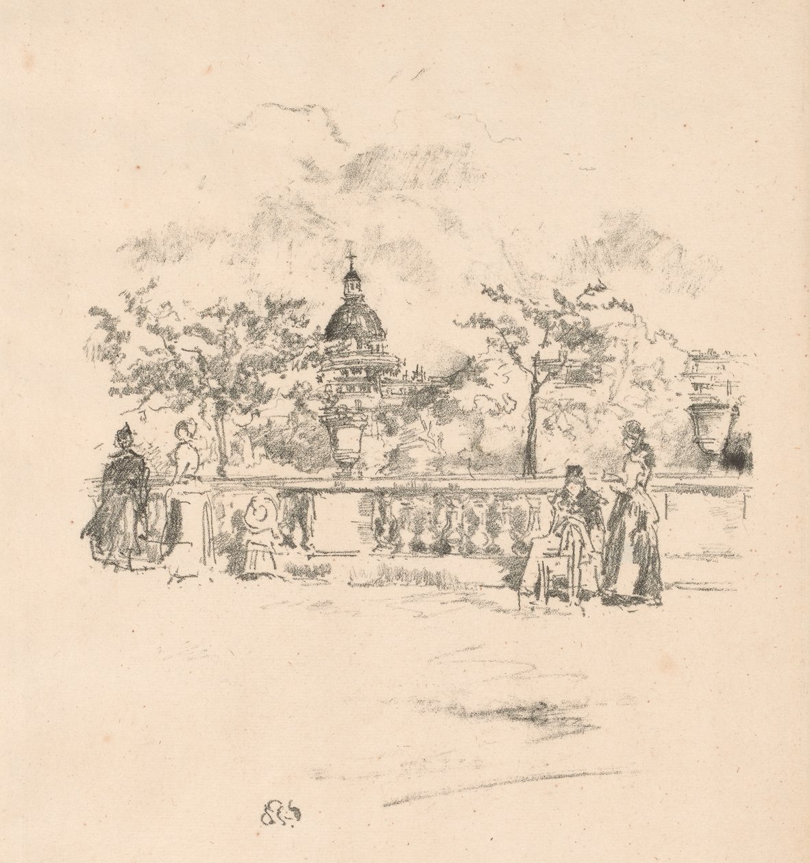 Il Pantheon, dalla Terrazza dei Giardini del Lussemburgo da James Abbott McNeill Whistler