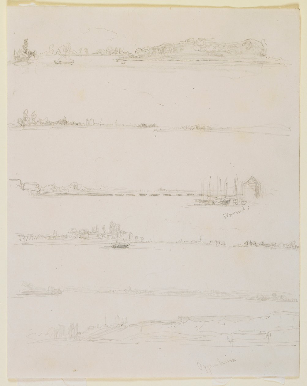 Il Reno, vicino a Worms e Oppeheim da James Abbott McNeill Whistler