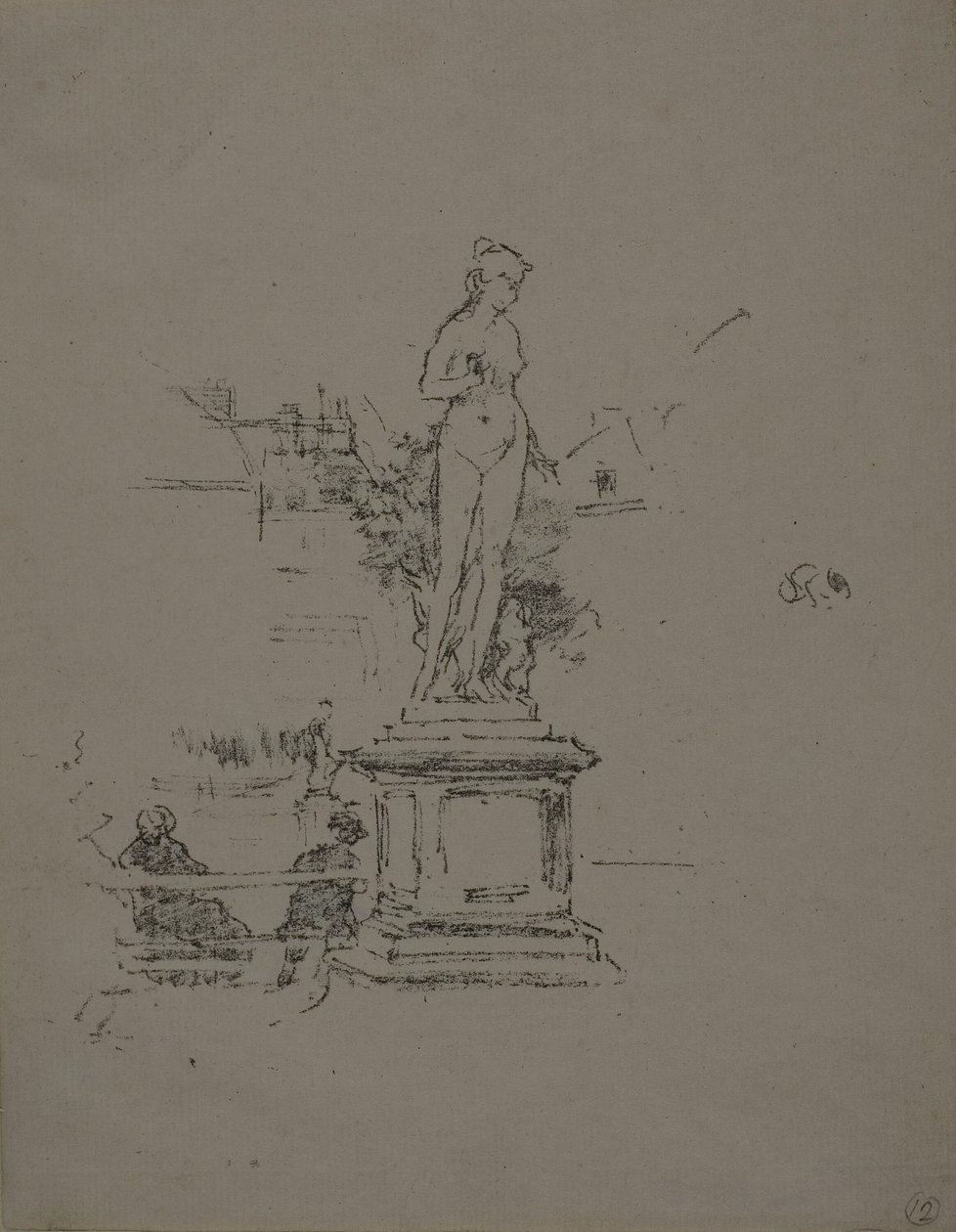 La Statua, Giardini del Lussemburgo da James Abbott McNeill Whistler
