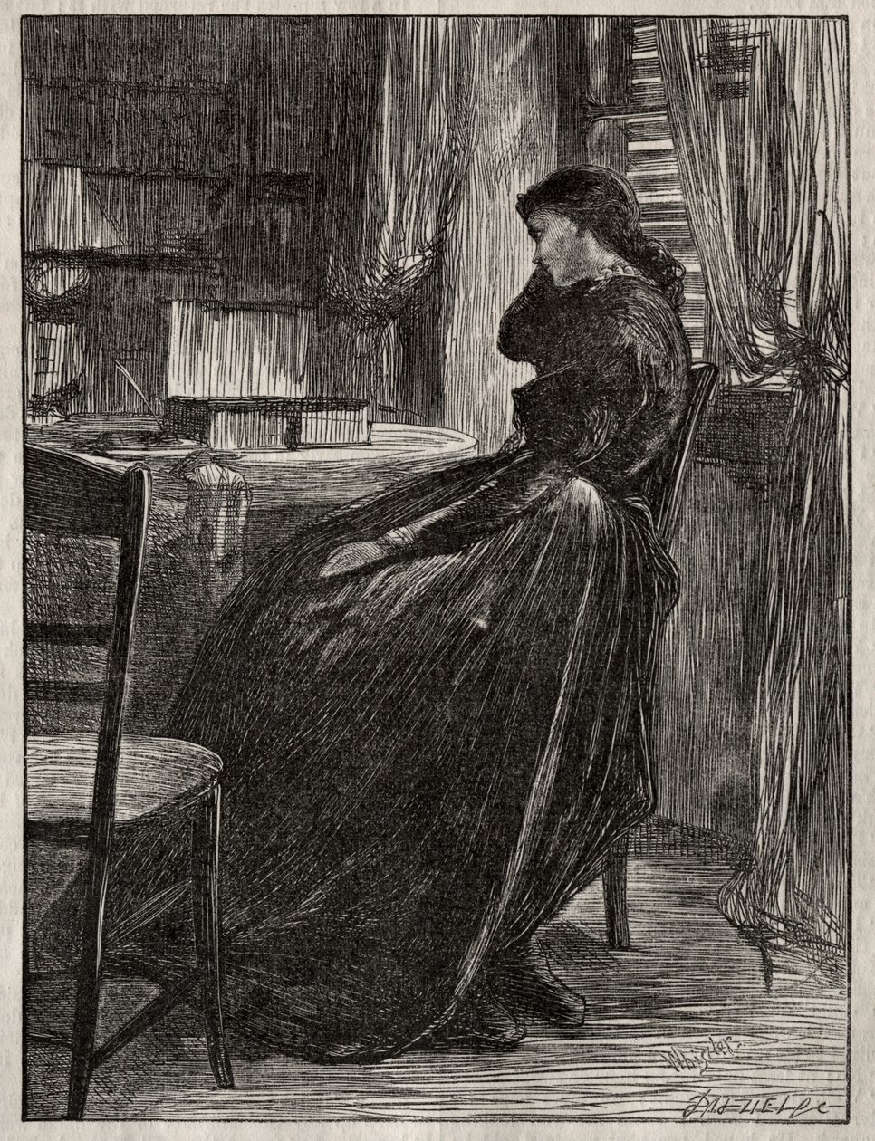 Il sermone di prova: Joanna Douglas alla sua scrivania da James Abbott McNeill Whistler