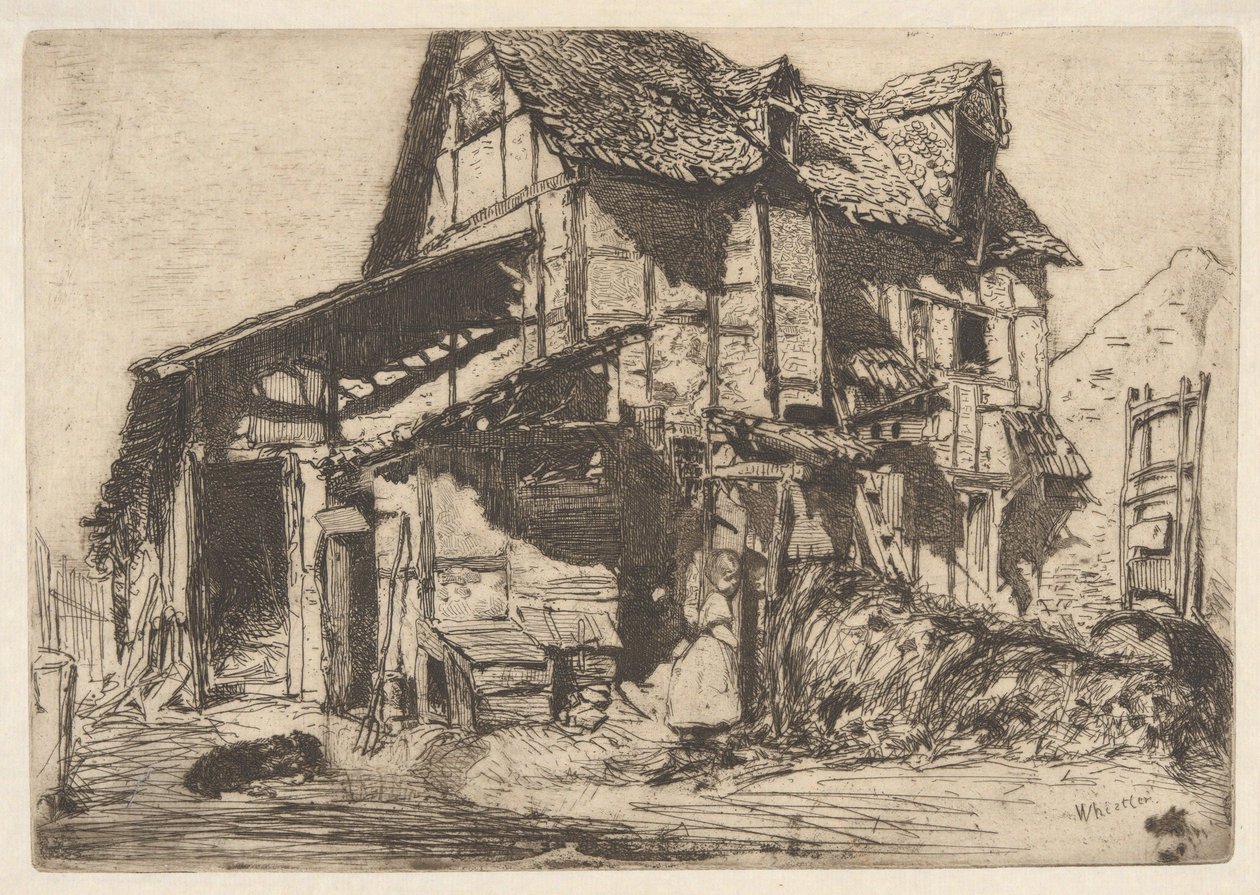 La casa popolare pericolante, dalla serie francese (Douze Eaux-Fortes d