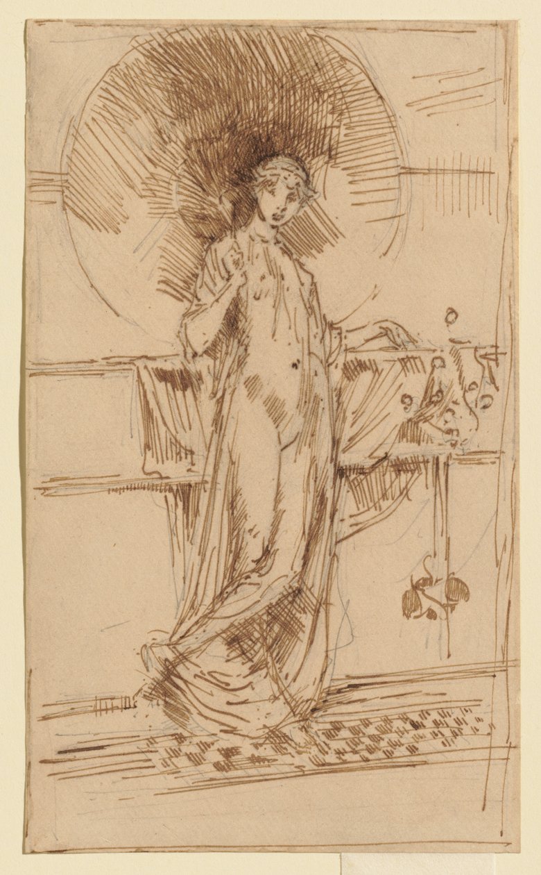 Donna con parasole (schizzo di «Armonia in blu e oro») da James McNeill Whistler