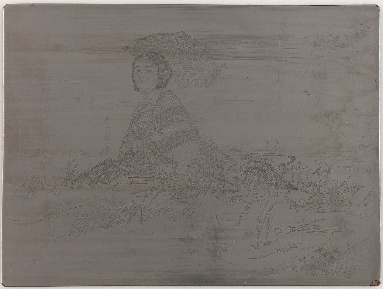 En Plein Soleil. Lastra non cancellata da Dodici incisioni dalla natura (Il set francese) da James Abbott McNeill Whistler