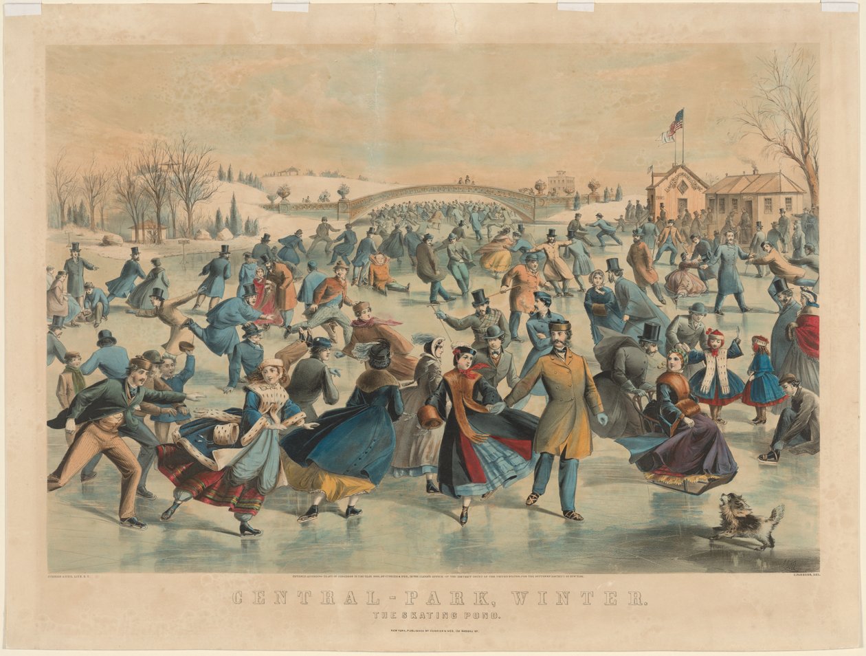 Central Park, inverno: Lo stagno del pattinaggio da James Merritt Ives