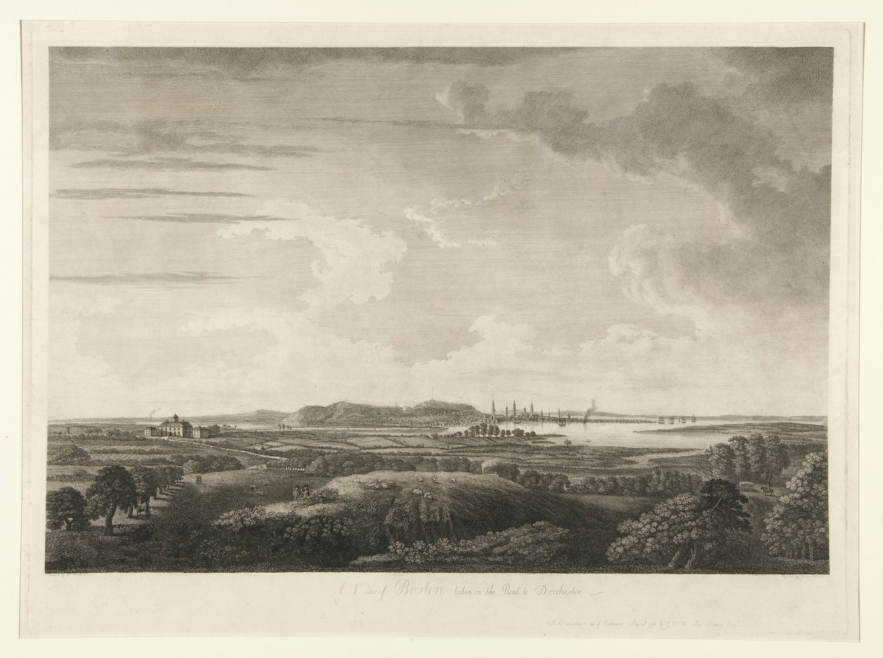 Veduta di Boston presa sulla strada per Dorchester da James Newton