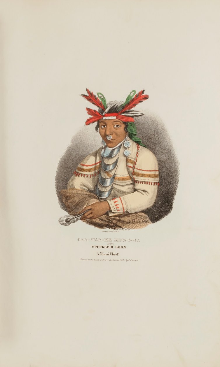 CAA-TAA-KE MUNG-GA o il Loon macchiato, un capo di Miami, da The Aboriginal Portfolio (Il portafoglio degli aborigeni) da James Otto Lewis