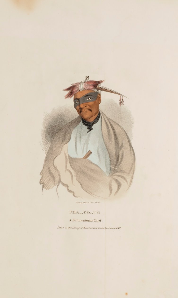 CHA-CO-TO, un capo Pottowattomie, da Il portafoglio aborigeno da James Otto Lewis