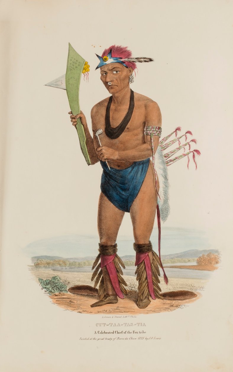 CUT-TAA-TAS-TIA; Un celebre capo della Tribù della Volpe, da The Aboriginal Portfolio da James Otto Lewis