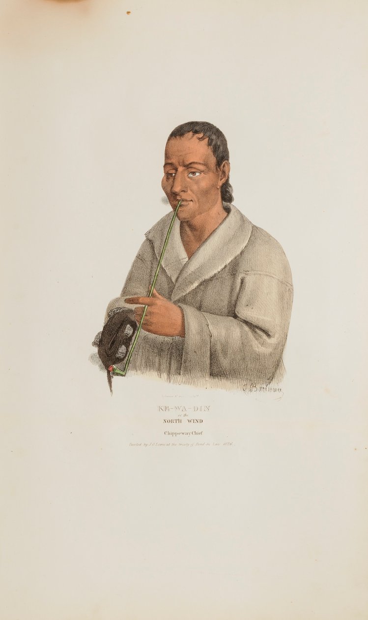 KE-WA-DIN o il Vento del Nord; un capo Chippeway, da Il portafoglio aborigeno da James Otto Lewis