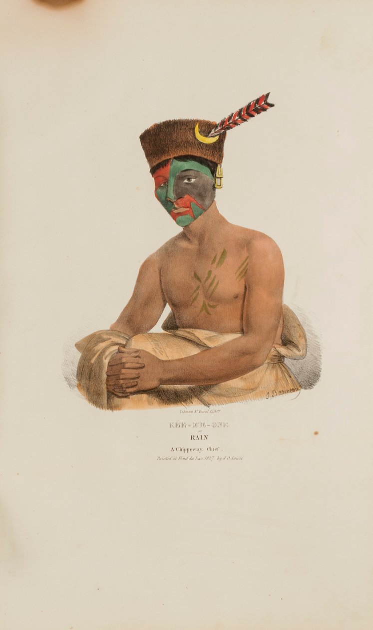 KEE-ME-ONE o Pioggia; un capo Chippeway, da Il portafoglio aborigeno da James Otto Lewis