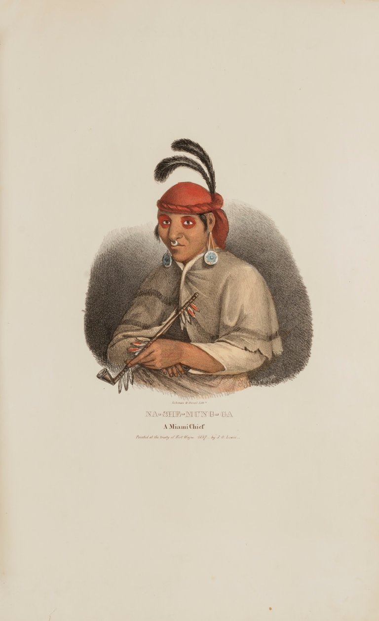 NA-SHE-MUNG-GA, un capo Miami, da Il portafoglio degli aborigeni da James Otto Lewis