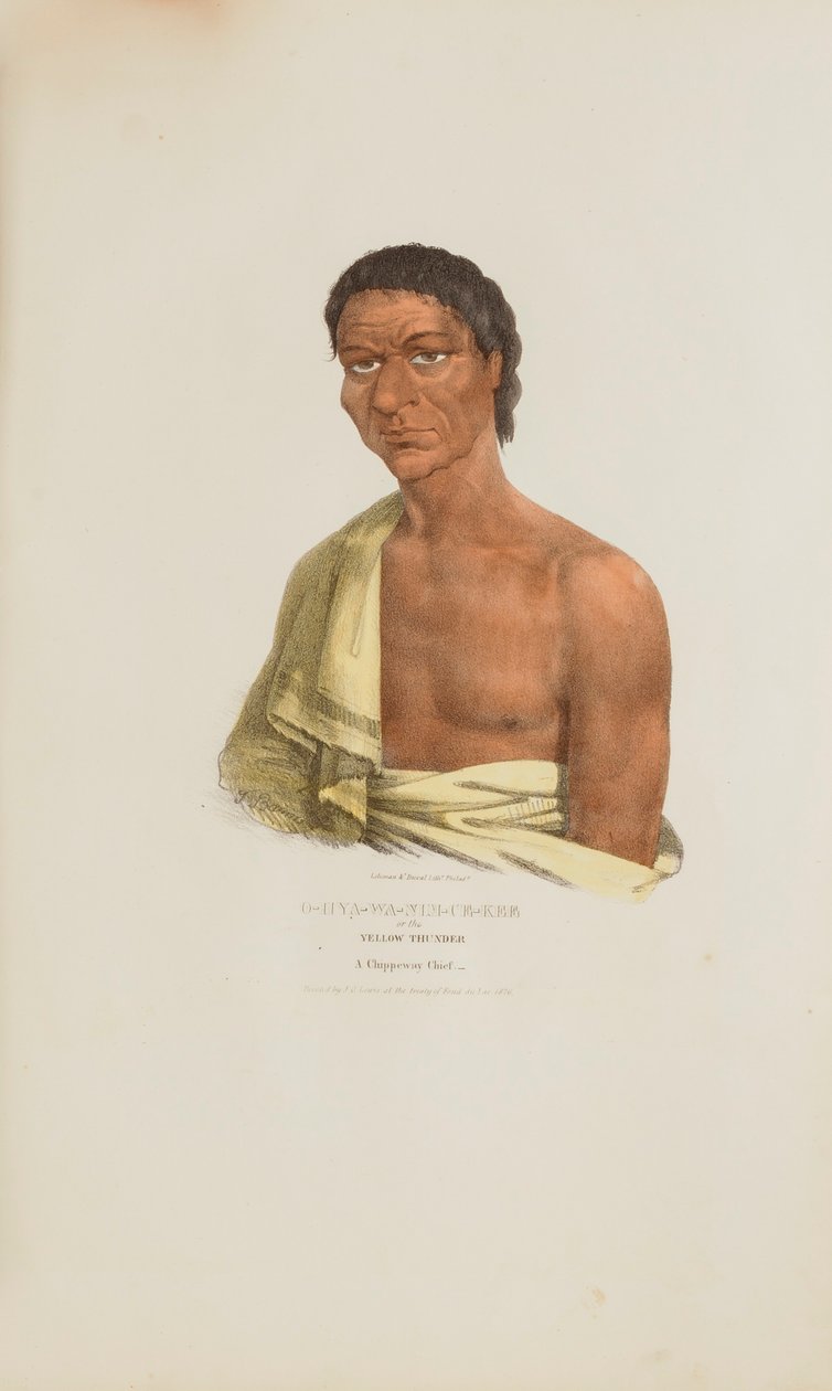 O-HYA-WA-NIM-CE-KEE o il Tuono Giallo; un capo Chippeway, da Il Portafoglio Aborigeno da James Otto Lewis
