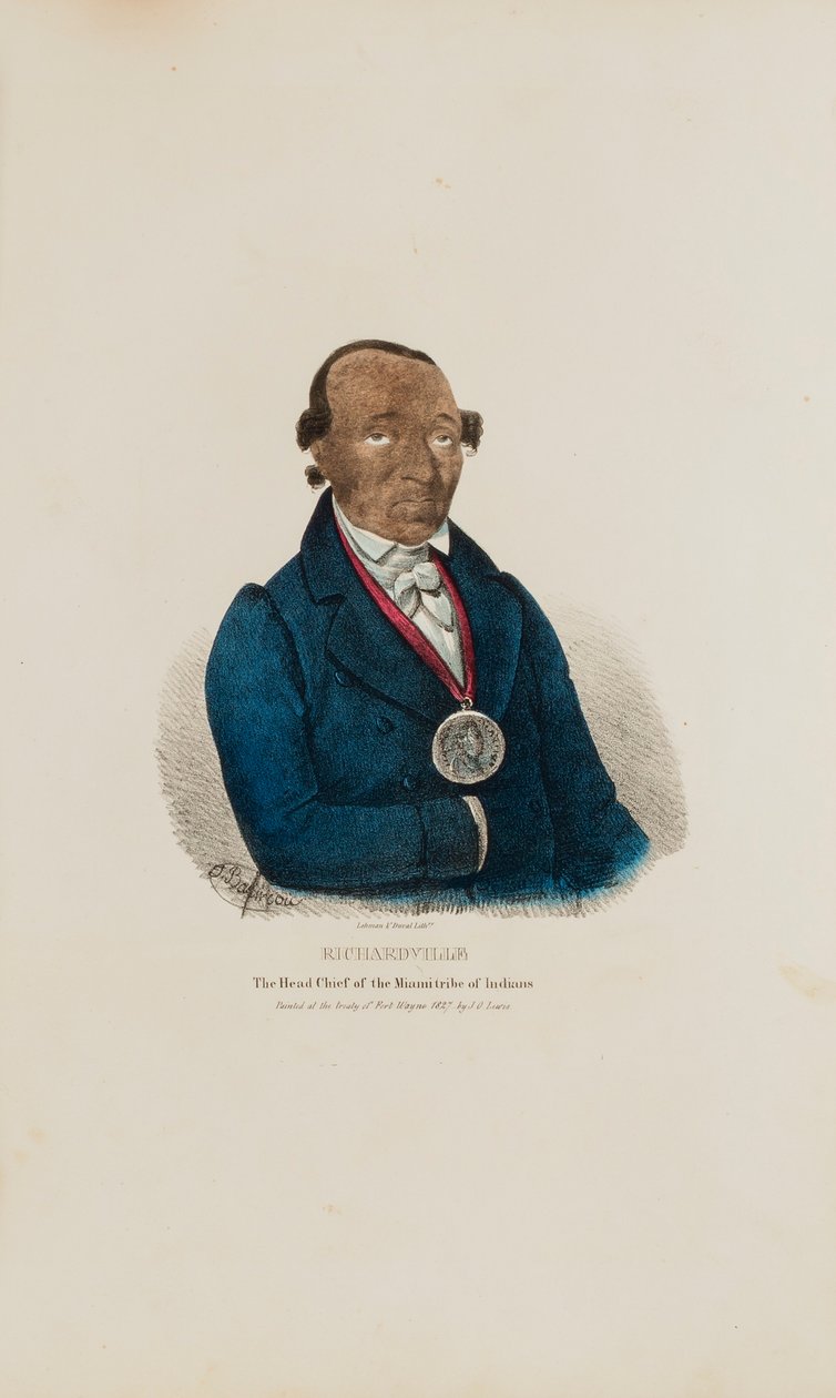 RICHARDVILLE; Il capo della tribù degli indiani Miami, da Il portafoglio degli aborigeni da James Otto Lewis