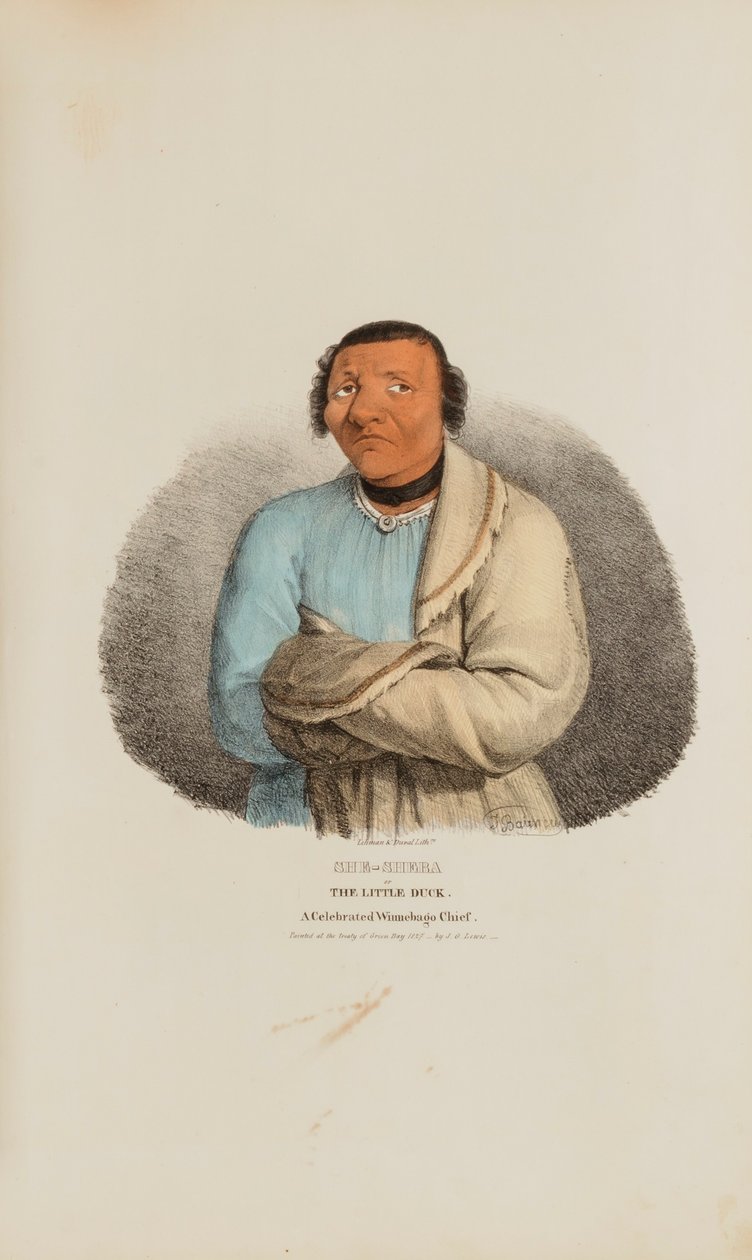 SHE-SHEBA o la piccola anatra; un famoso capo Winnebago, da Il portafoglio aborigeno da James Otto Lewis