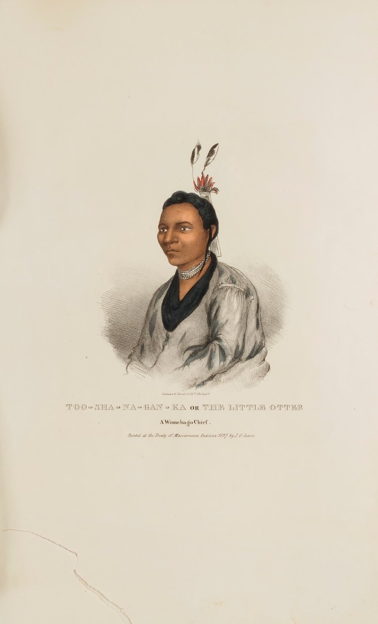 TOO-SHA-NA-GAN-KA o La piccola lontra; un capo Winnebago, da Il portafoglio aborigeno da James Otto Lewis